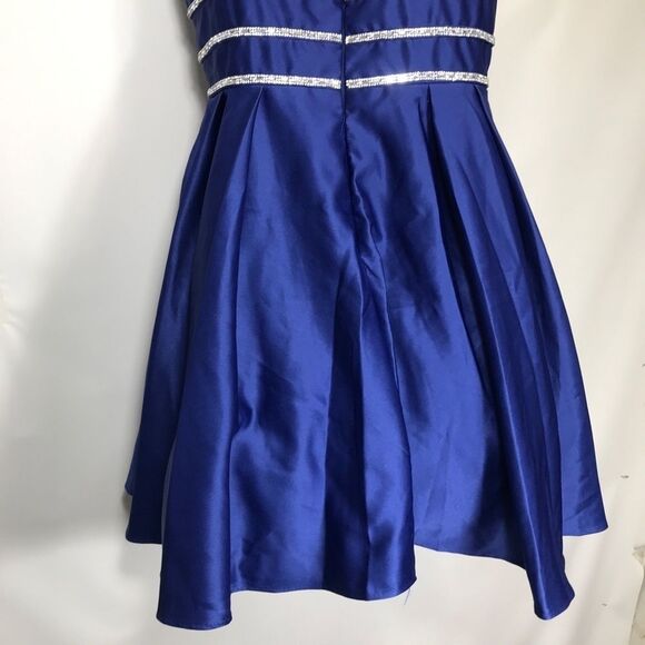 Blondie Nites By Stacy Sklar Dress Size 9 Blue Prom Rhinestone nwot - Picture 6 of 9